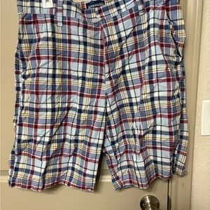 Aeropostale Men's Plaid Shorts - Blue, Red, Yellow